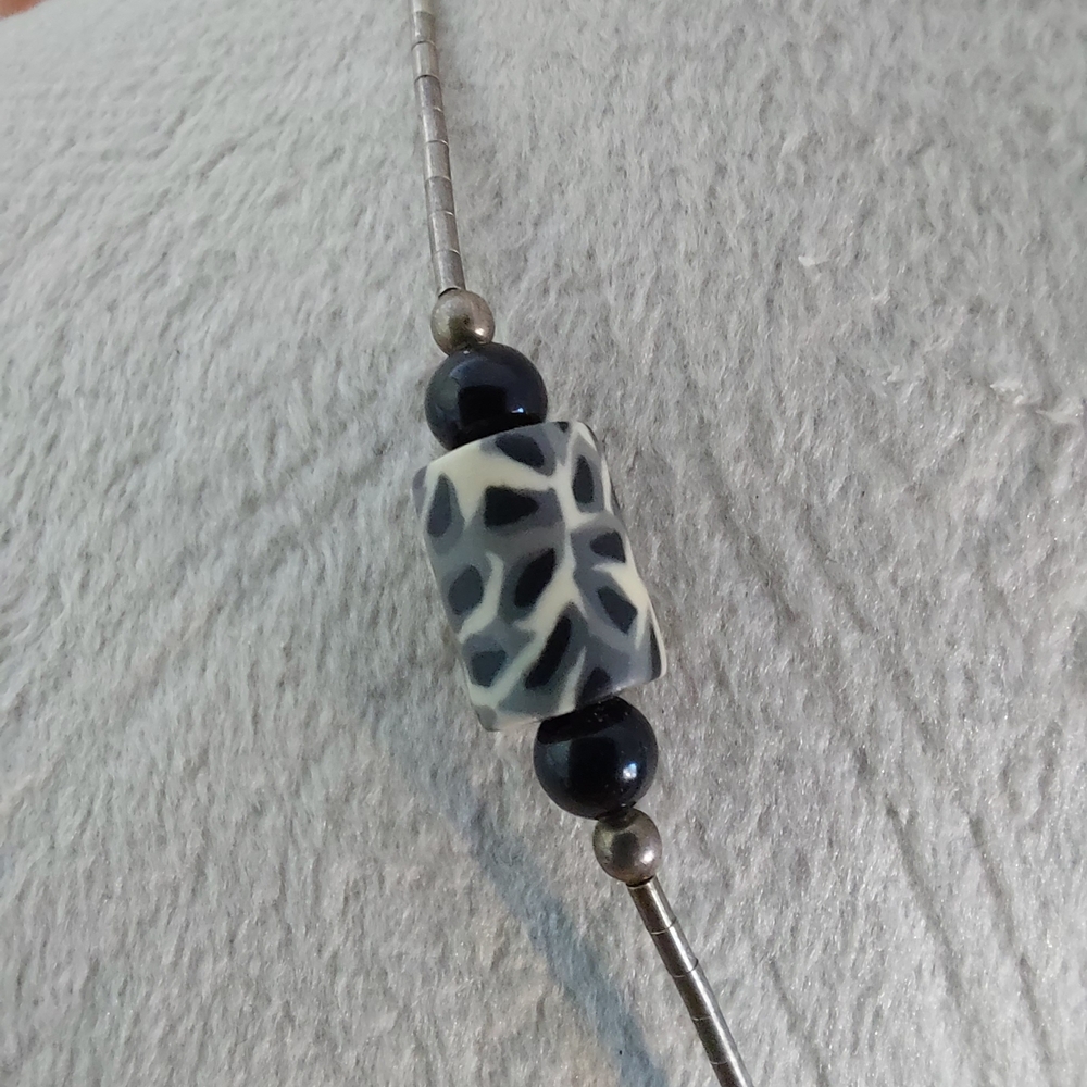 Vintage Sterling Liquid Silver Necklace - Picture 2 of 5